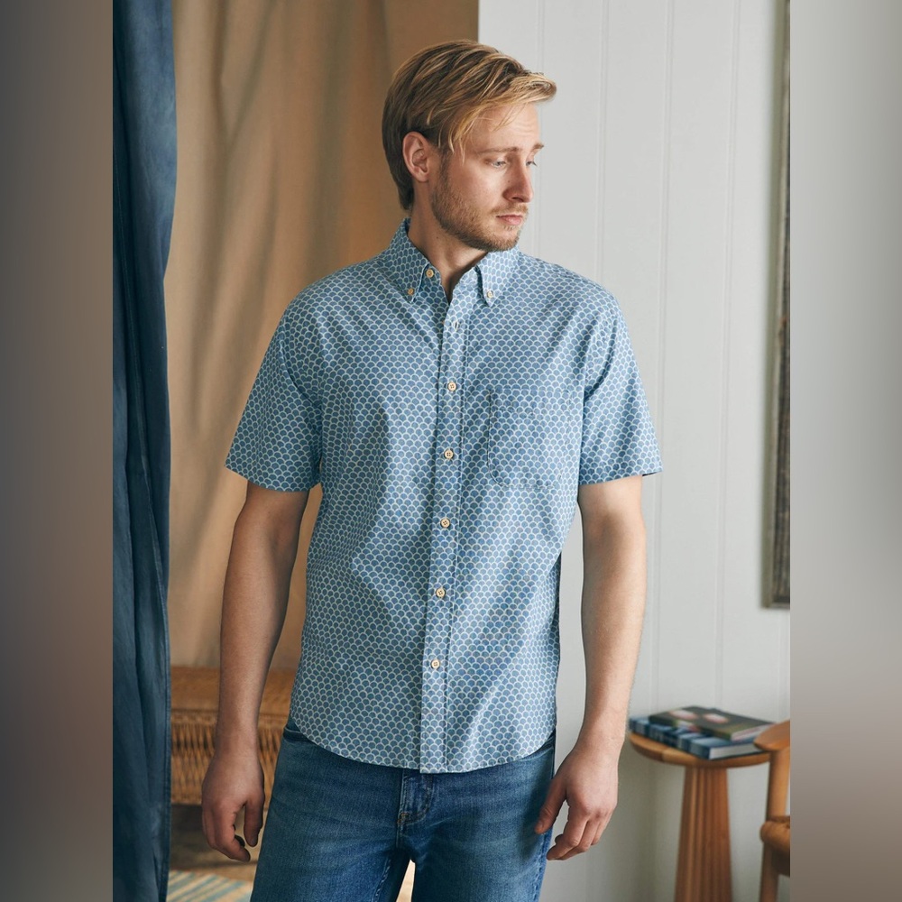 Faherty Short-Sleeve Stretch Playa Shirt size L
